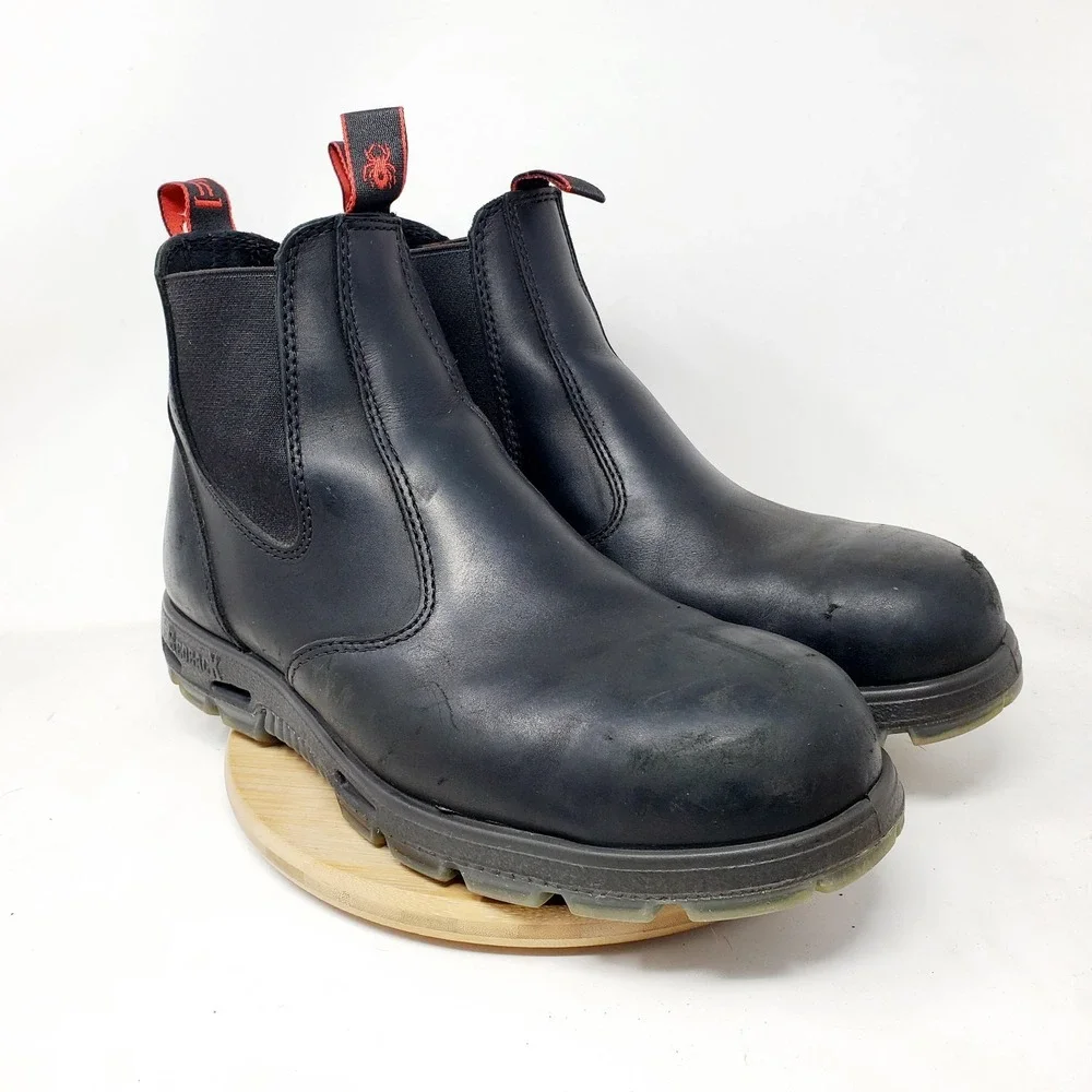 Redback Boots Mens 12 Chelsea Black Leather Safety Toe Work Casual Shoes